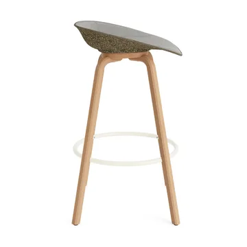 Mat Barstool barstol frontpolstret 75 cm - Remix 133-seaweed-beech-cream steel - Normann Copenhagen