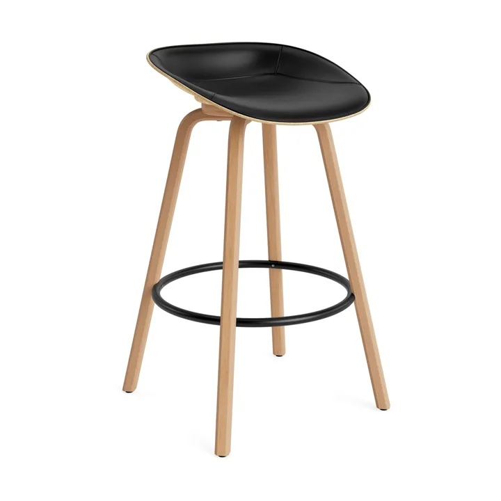 Mat Barstool barstol frontpolstret 75 cm - Ultra 41599-hemp-beech-black steel - Normann Copenhagen