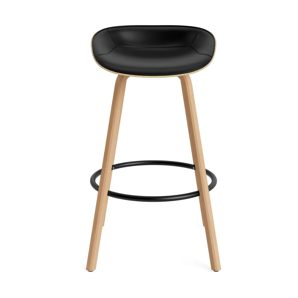 Mat Barstool barstol frontpolstret 75 cm, Ultra 41599-hemp-beech-black steel Normann Copenhagen