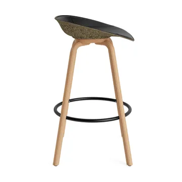 Mat Barstool barstol frontpolstret 75 cm - Ultra 41599-seaweed-beech-black steel - Normann Copenhagen