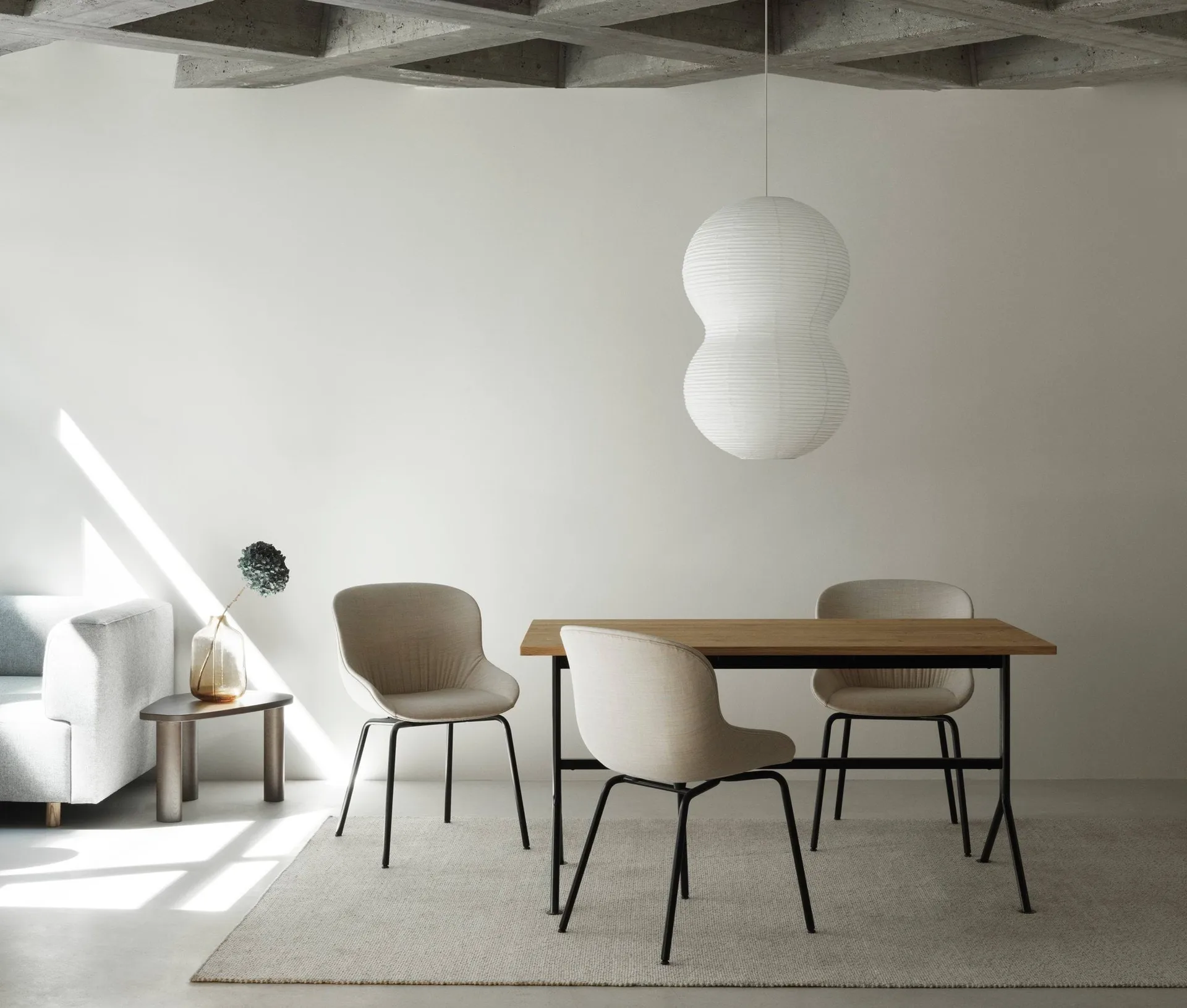 Puff Twist lampe 50x90 cm, Hvid Normann Copenhagen