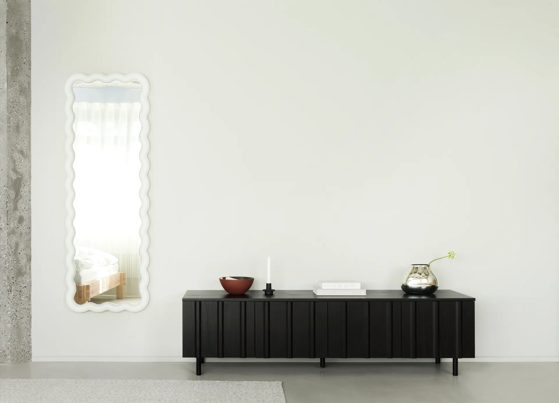 Rib sideboard lav, Soft Black Normann Copenhagen