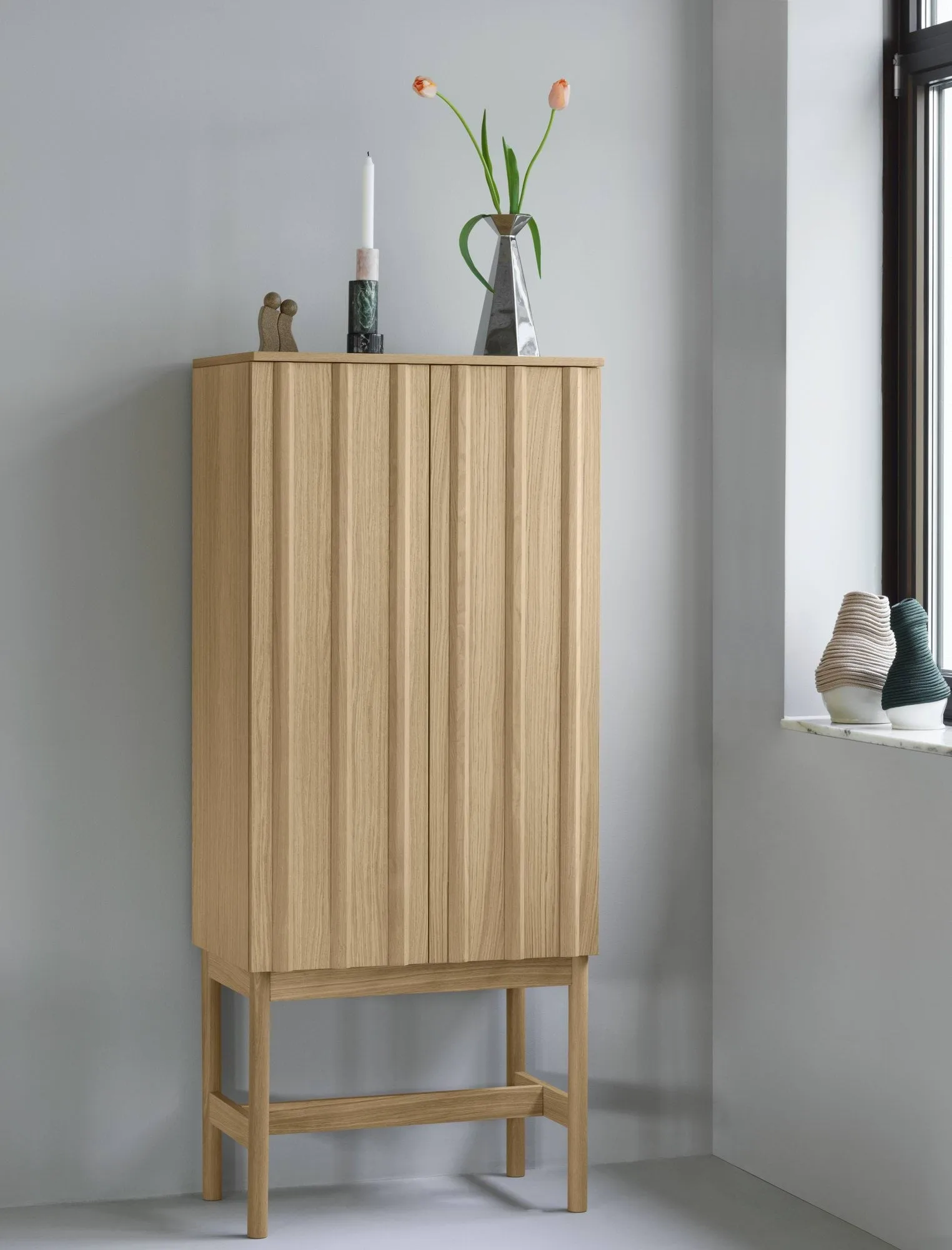 Rib skab, Oak, 166,5x70x43 cm Normann Copenhagen
