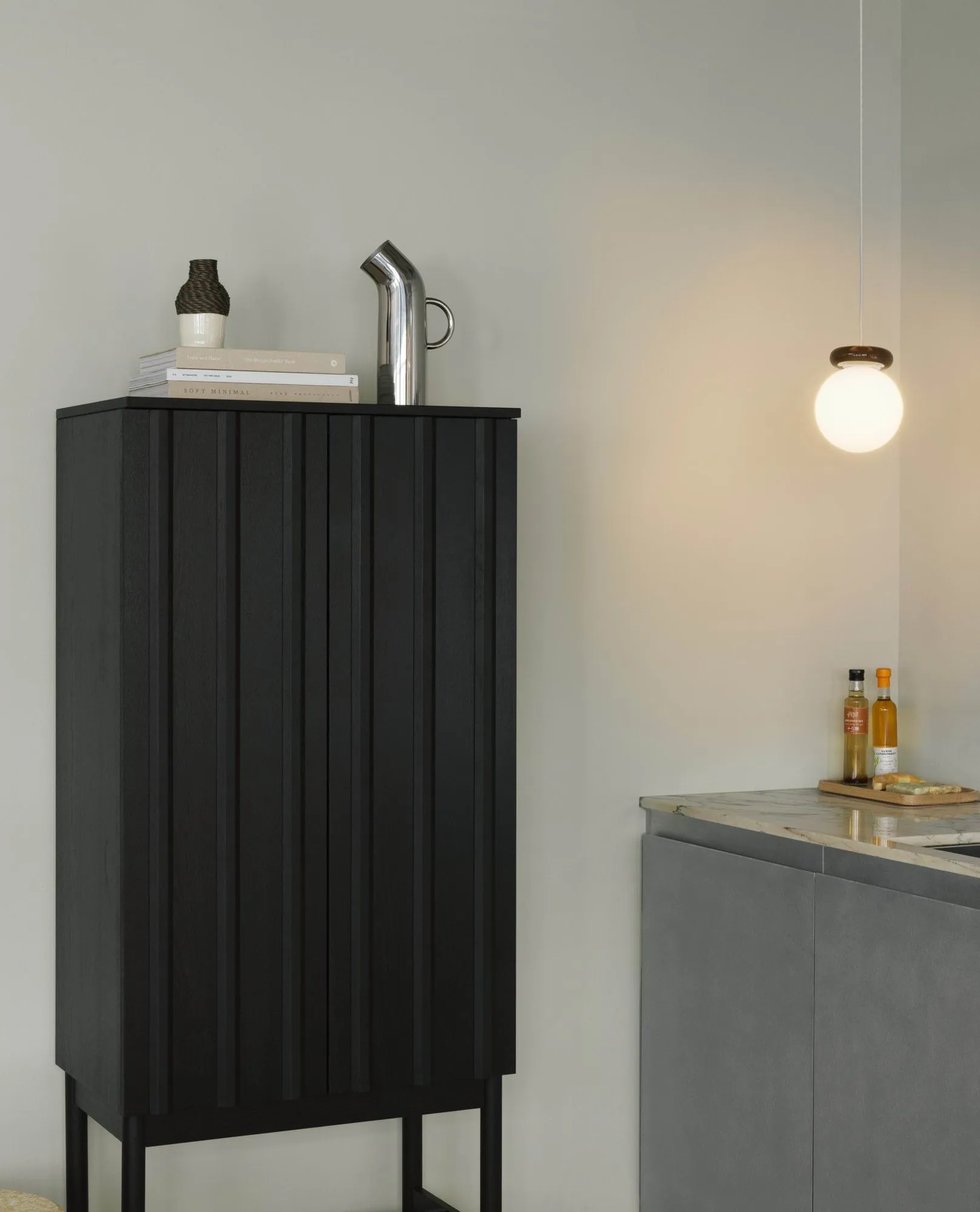 Rib skab, Soft black, 166,5x70x43 cm Normann Copenhagen