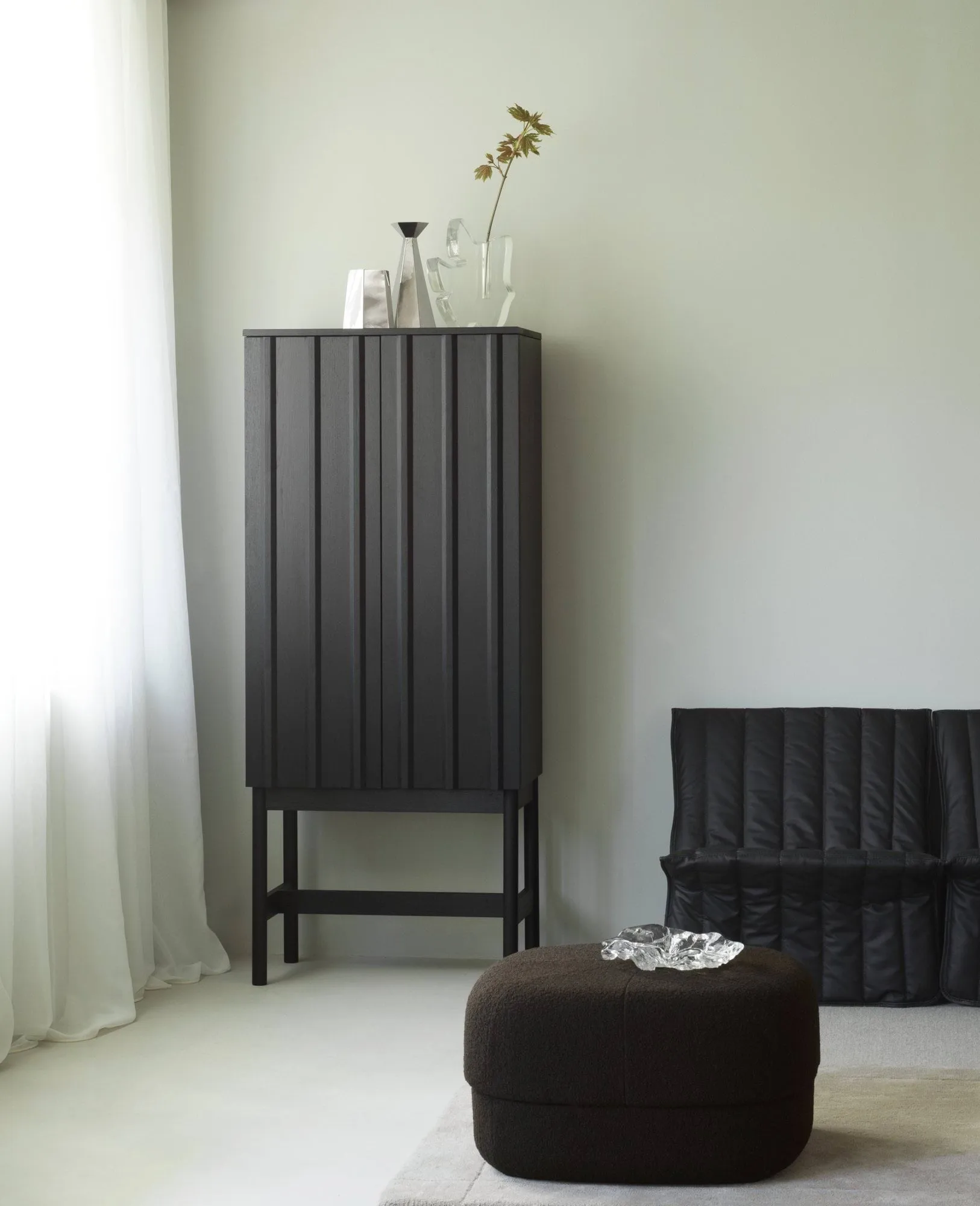 Rib skab, Soft black, 166,5x70x43 cm Normann Copenhagen