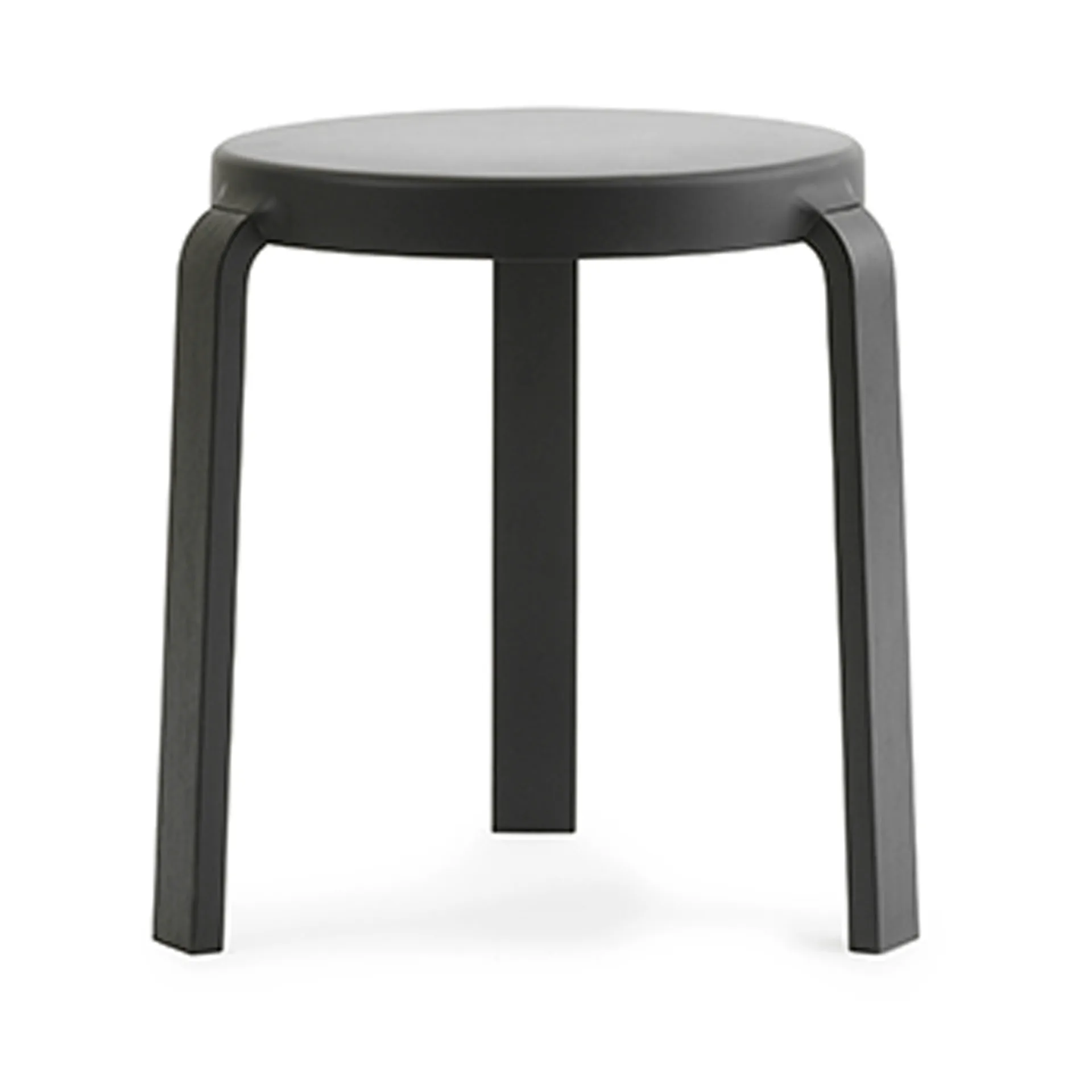 Tap rund skammel, Black, sorte ben i eg, Ø35x43 cm Normann Copenhagen