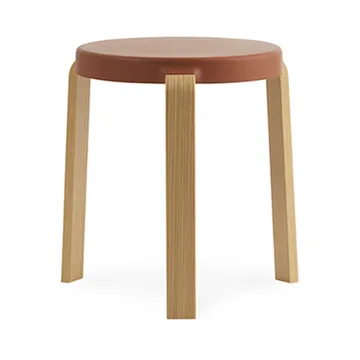 Tap rund skammel - Caramel, ben i egetræ, Ø35x43 cm - Normann Copenhagen