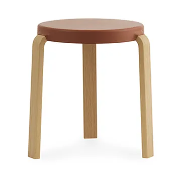 Tap rund skammel - Caramel, ben i egetræ, Ø35x43 cm - Normann Copenhagen