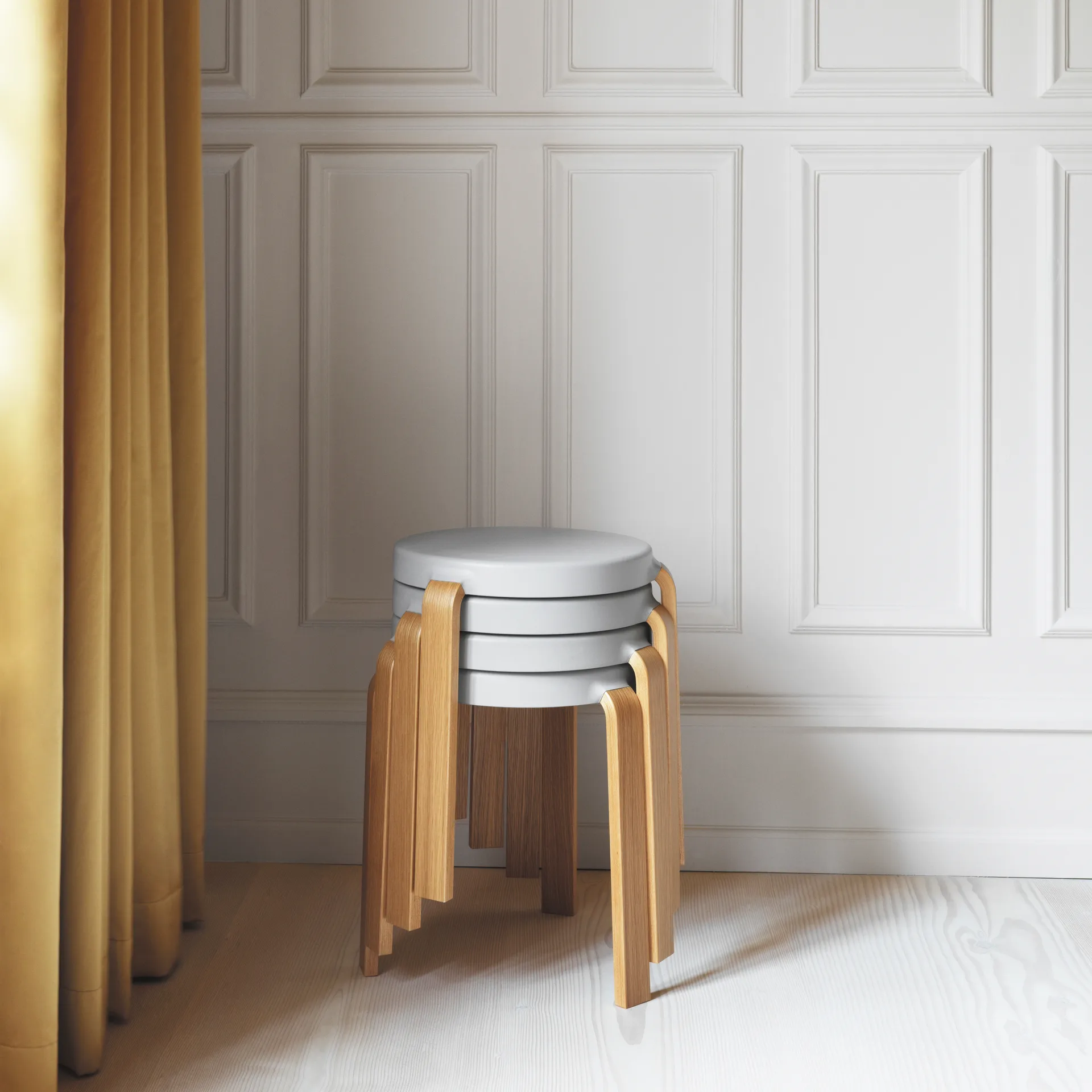 Tap rund skammel, Grå-eg, Ø41x43 cm Normann Copenhagen