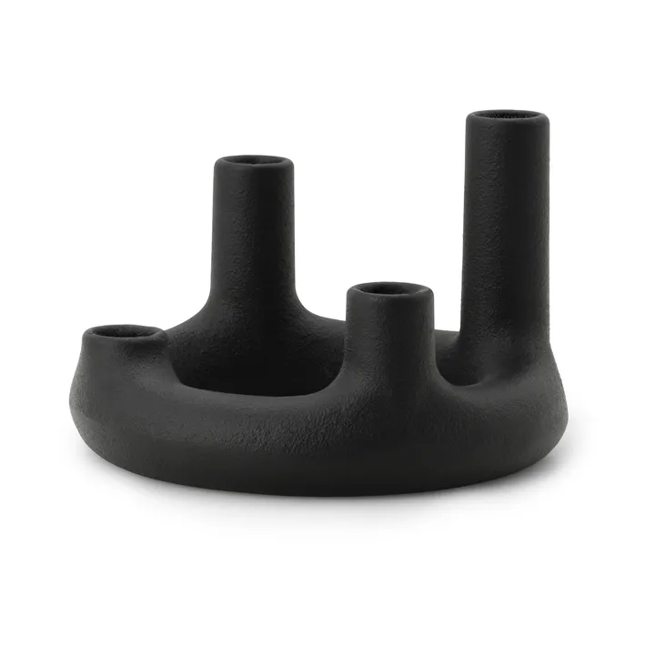 Trin lysestage - Sort, Ø17,7x11,8 cm - Normann Copenhagen