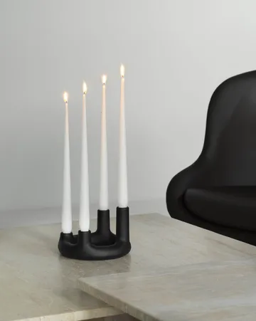 Trin lysestage - Sort, Ø17,7x11,8 cm - Normann Copenhagen