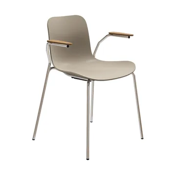 Langue stol med armlæn - Warm grey-kromstel, armlæn light smoke - NORR11