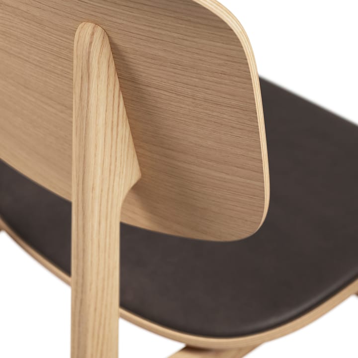 NY11 stol med lædersæde eg, Dunes dark brown NORR11