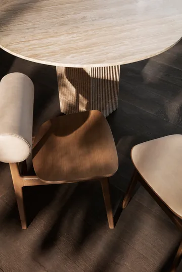 Soho spisebord - Beige travertin, Ø140x70 cm - NORR11