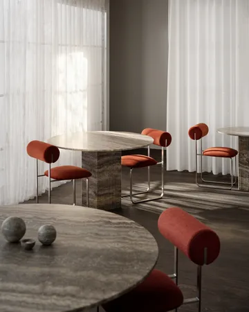 Soho spisebord - Silver travertin, Ø120×72 cm - NORR11