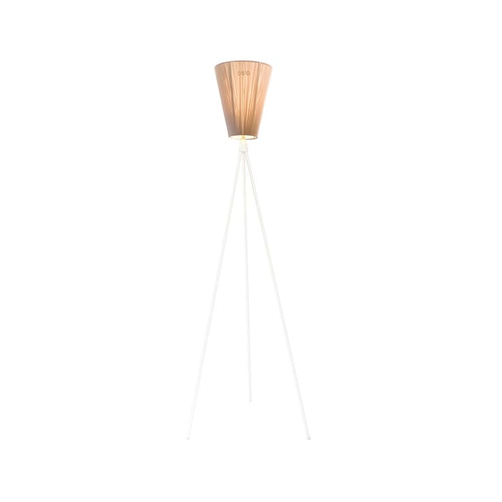 Oslo Wood gulvlampe - beige, mat hvidt understel - Northern