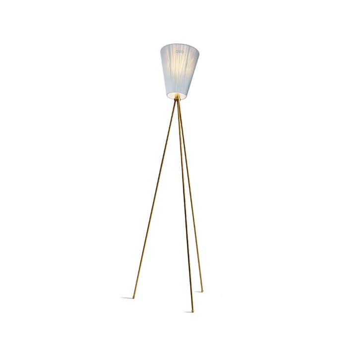Oslo Wood gulvlampe - light blue, gyldent stel - Northern