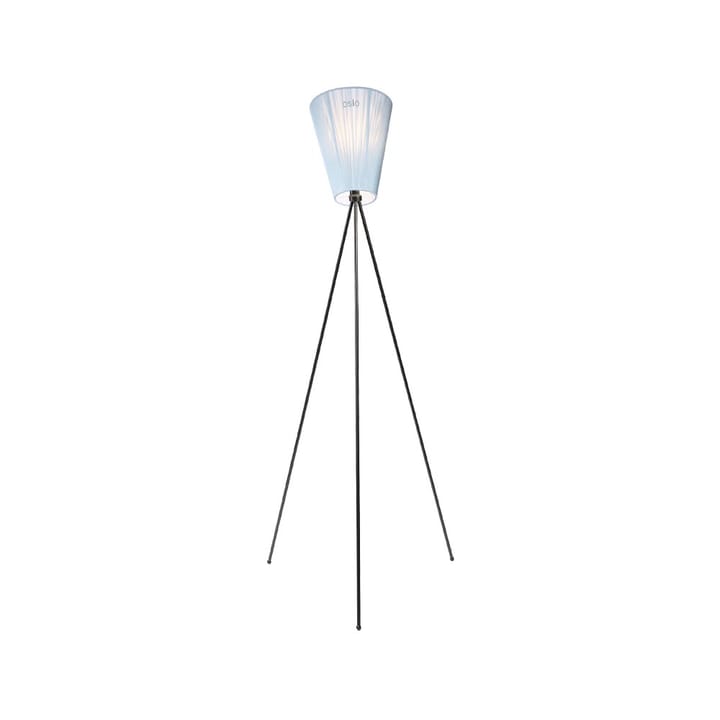 Oslo Wood gulvlampe - Light blue, mat sort stel - Northern