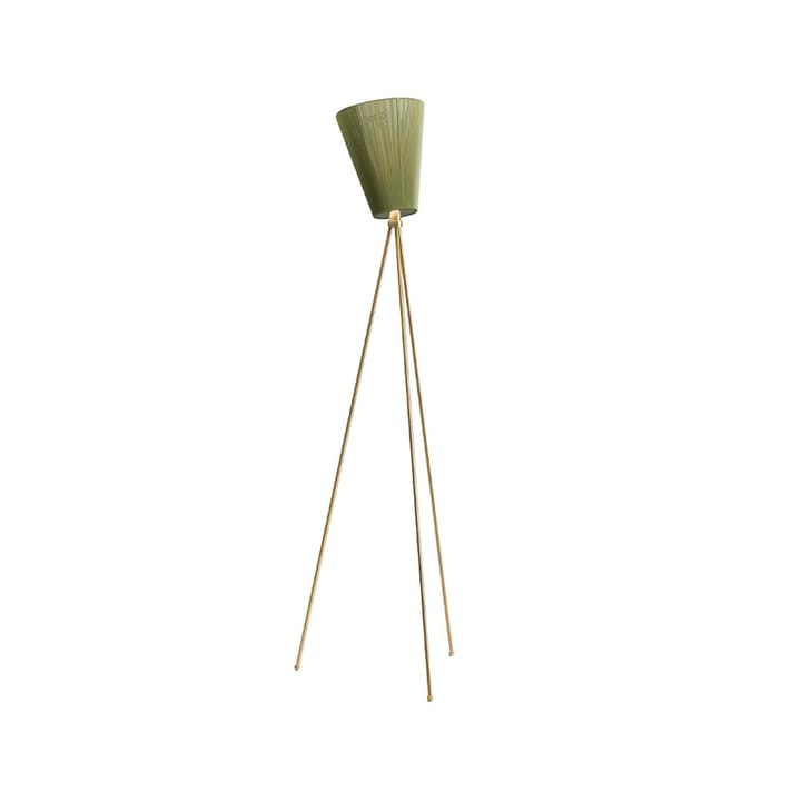 Oslo Wood gulvlampe - olive green, gyldent stel - Northern