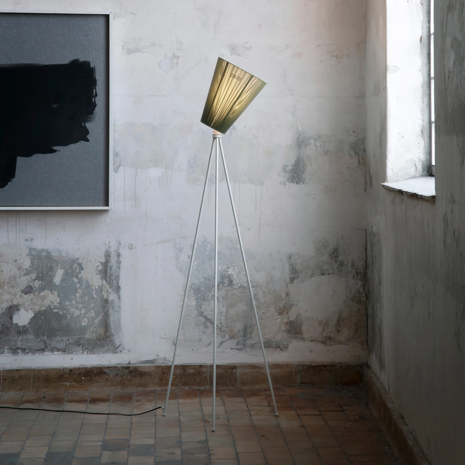 Oslo Wood gulvlampe skærm, Olivengrøn Northern