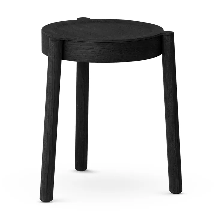 Pal rund skammel - Sort eg, Ø37x46 cm - Northern