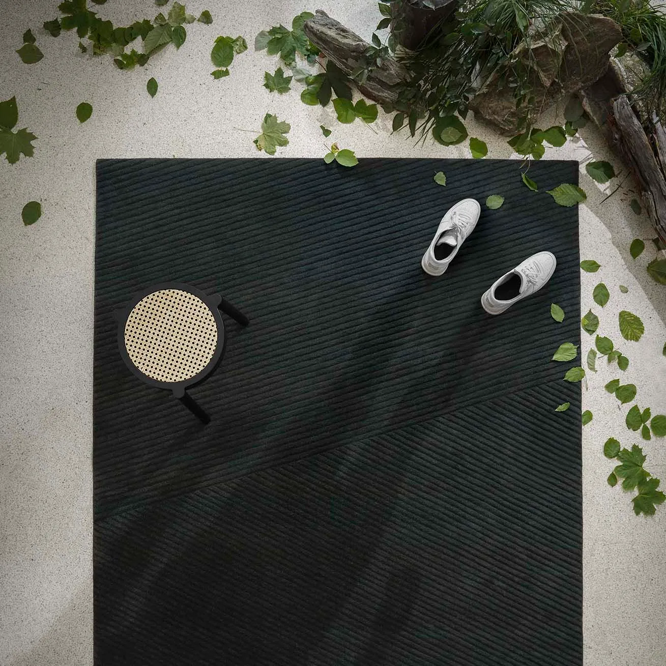 Row tæppe stort 200x300 cm, Mørkegrøn Northern