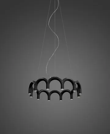 Arch circle pendel Ø76 cm - Sort, Ø98 cm - Oblure