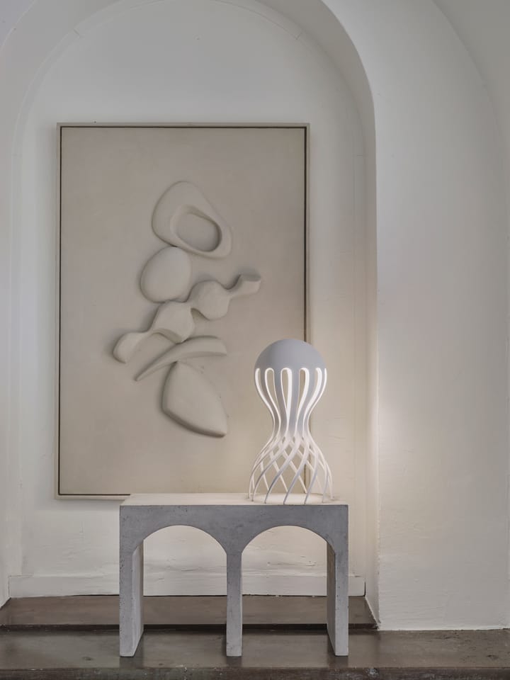 Cirrata bordlampe 44,4 cm, White Oblure