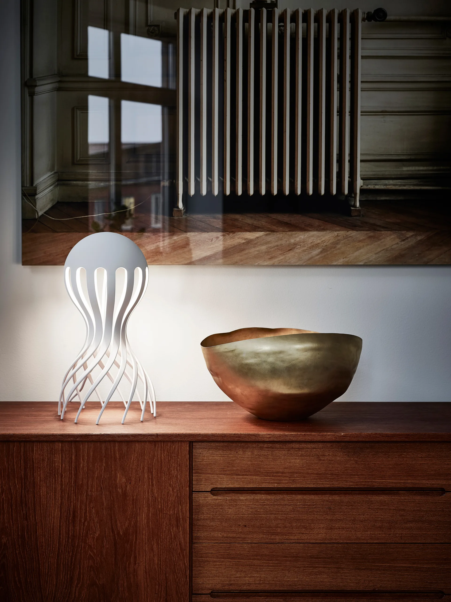 Cirrata bordlampe 44,4 cm, White Oblure