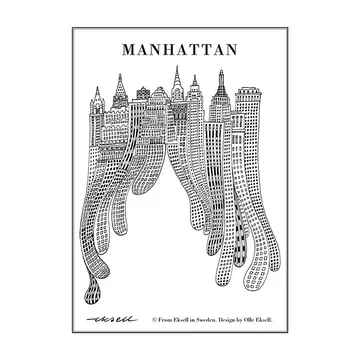 Manhattan plakat - 50 x 70 cm - Olle Eksell