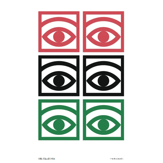 Ögon farveplakat, 50 x 70 cm Olle Eksell