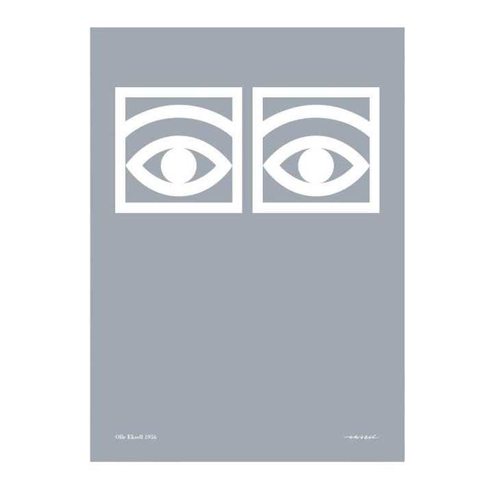 Ögon grå plakat - 50x70 cm - Olle Eksell