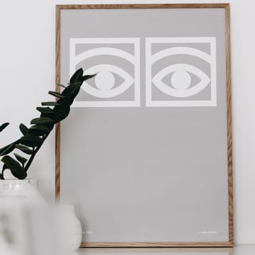 Ögon grå plakat - 50x70 cm - Olle Eksell