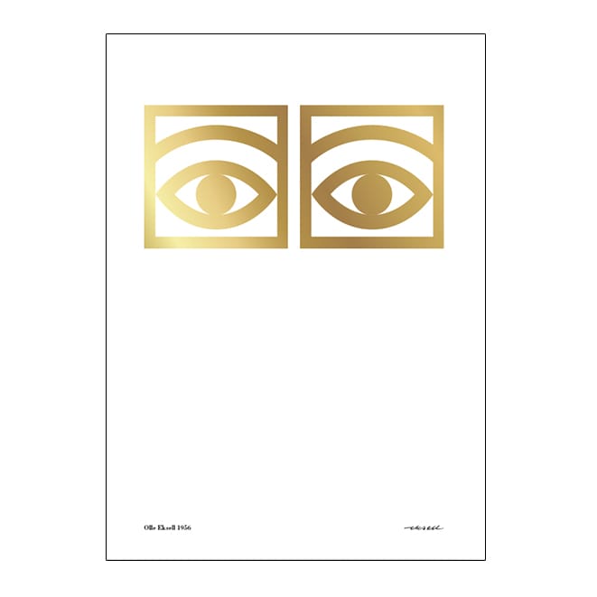 Ögon Guld plakat - 50 x 70 cm - Olle Eksell