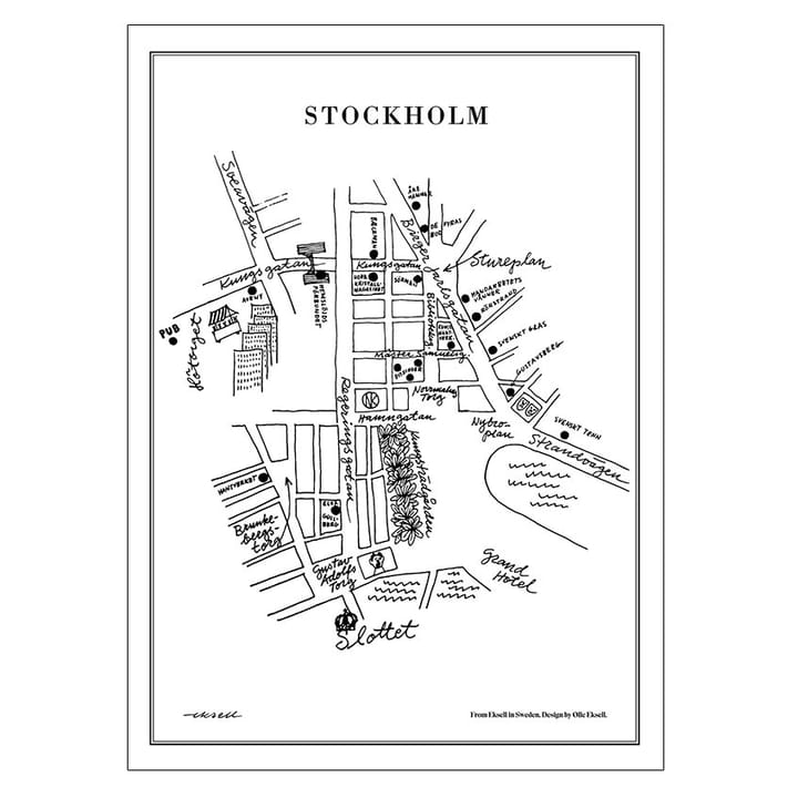 Stockholm plakat - 50 x 70 cm - Olle Eksell