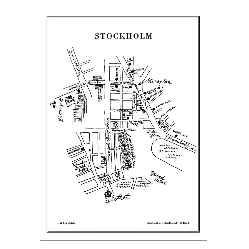 Stockholm plakat, 50 x 70 cm Olle Eksell
