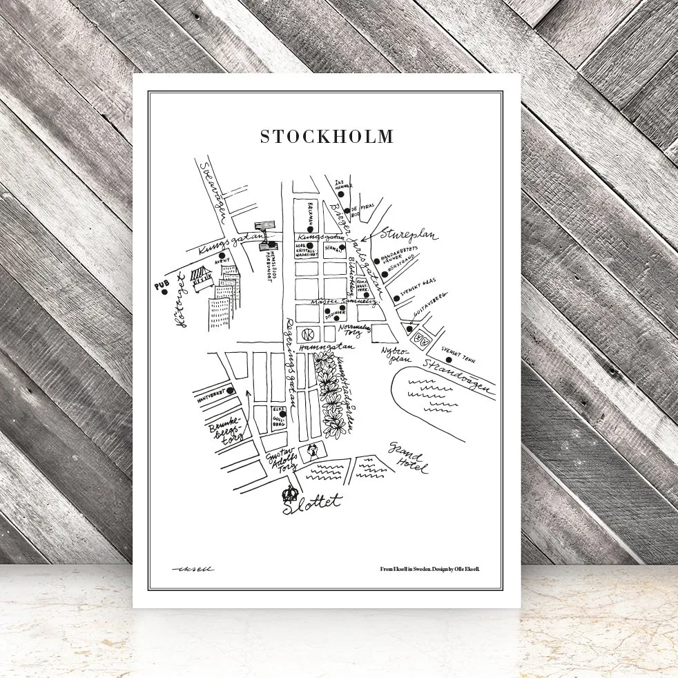 Stockholm plakat, 50 x 70 cm Olle Eksell