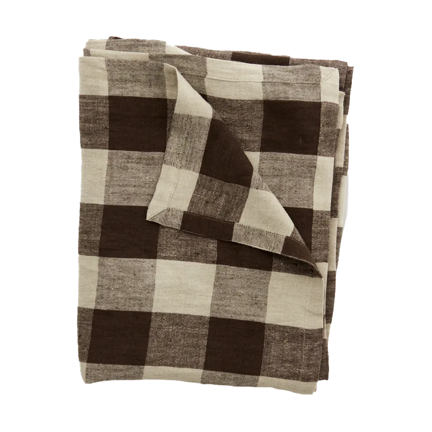 Johanna linneddug 150x300 cm, Brun/natur Olsson & Jensen