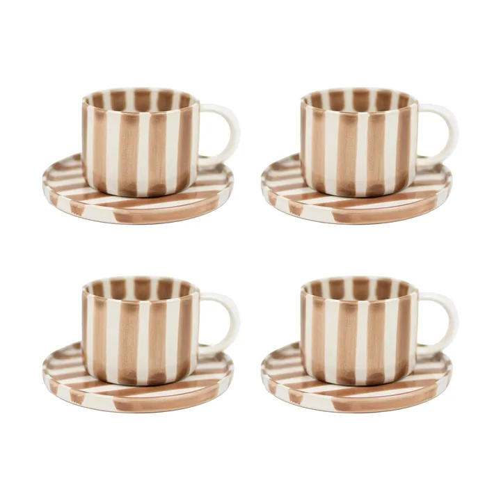 Monica kop med underkop 4-pak - Beige - Olsson & Jensen
