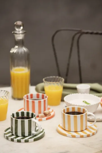 Monica kop med underkop 4-pak - Gul - undefined - Olsson & Jensen