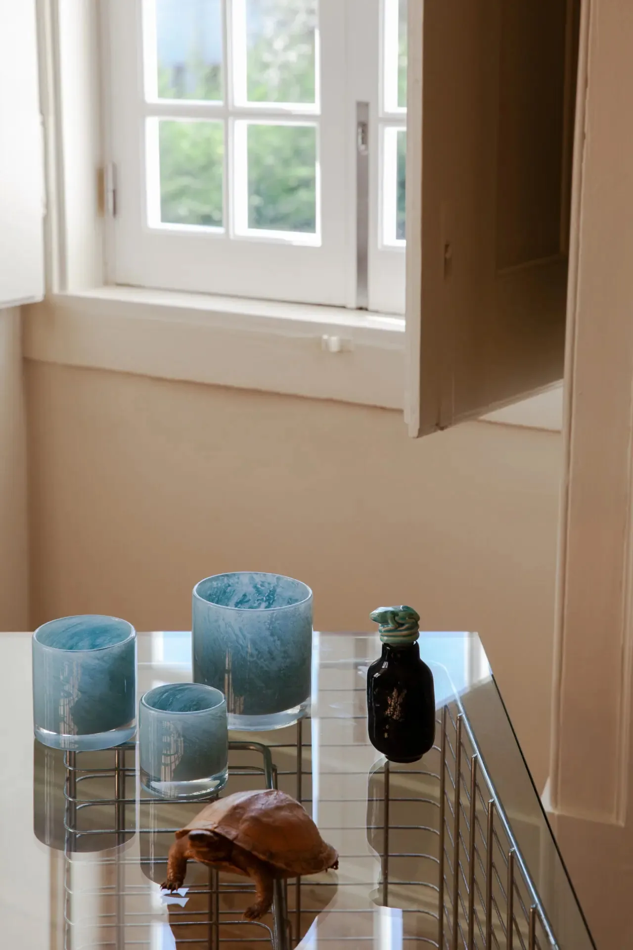 Nilla fyrfadsstage 10 cm, Lyseblå Olsson & Jensen