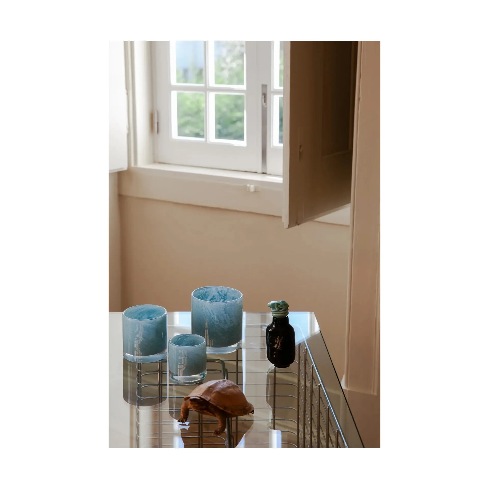 Nilla fyrfadsstage 12 cm, Lyseblå Olsson & Jensen