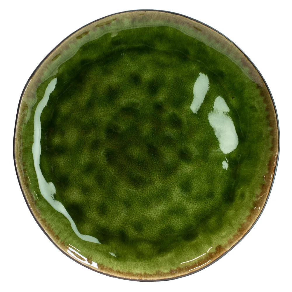 Olsson & Jensen middagstallerken krakeleret, Grøn Olsson & Jensen