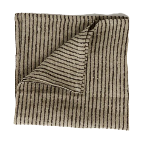 Stripe linned serviet 45x45 cm, Sort-sand Olsson & Jensen