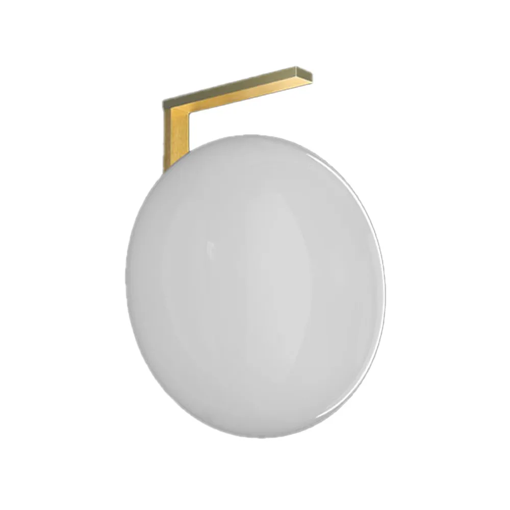 Alba 194 væglampe, opal, messing Oluce