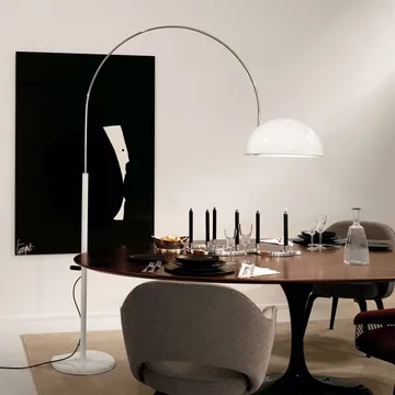Coupé 3320 gulvlampe - white, kromstel - Oluce