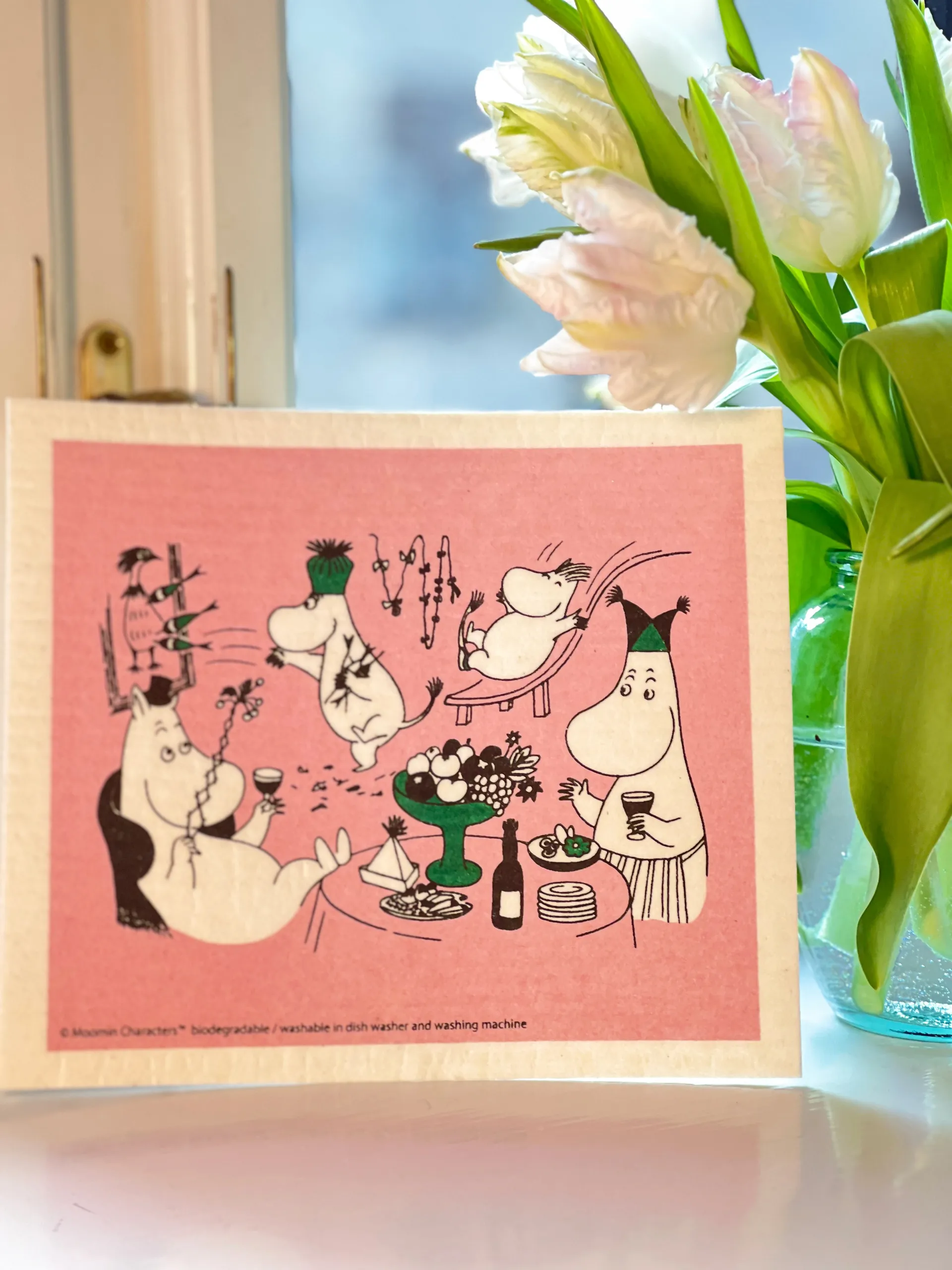 Moomin 80 viskestykke 17x20 cm, Pink Opto Design