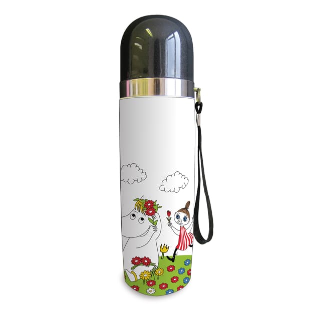 Moomin Termokande Snorkmaiden & Mumlan Flower 0,5 l - Hvid-grøn-rød - Opto Design