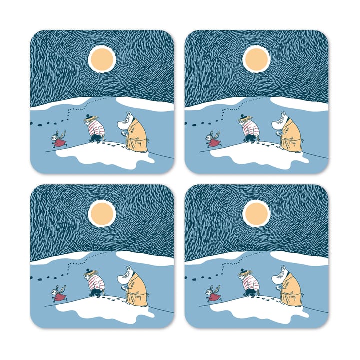 Snow Moonlight glasbrikker vinter 2021 4-pak - 9x9 cm
​ - Opto Design