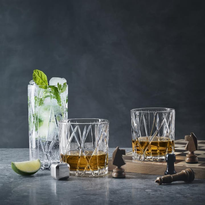 City whiskey sten 4 stk, rustfrit stål Orrefors